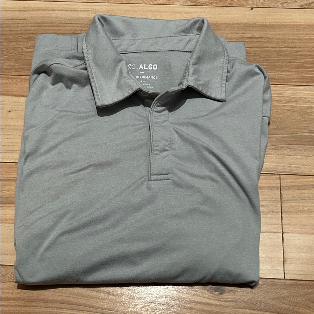 Men's Gray / Silver 01.Algo Performance Polo - Medium